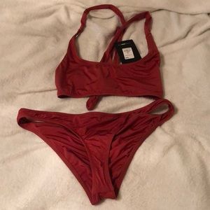 Burnt orange swimsuit